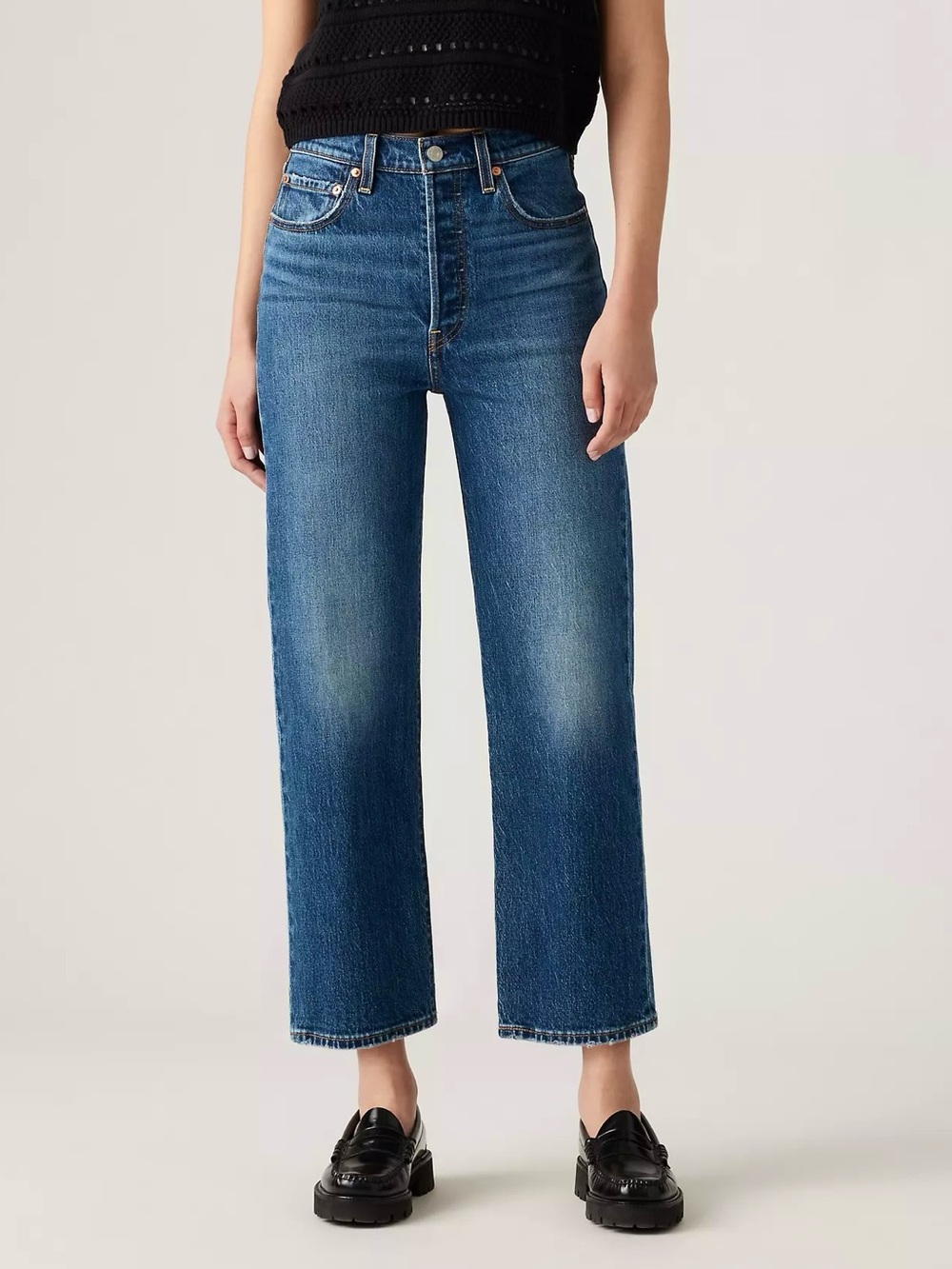 Levi’s Ribcage Straight Ankle Denim Jeans Dark Wash Women’s Size 32